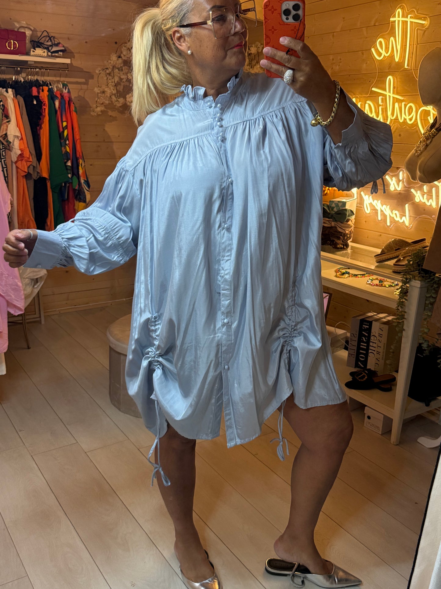 Stella Ruche | Silver Grey | Wear as Dress, Top or Jacket | One Size 8-22