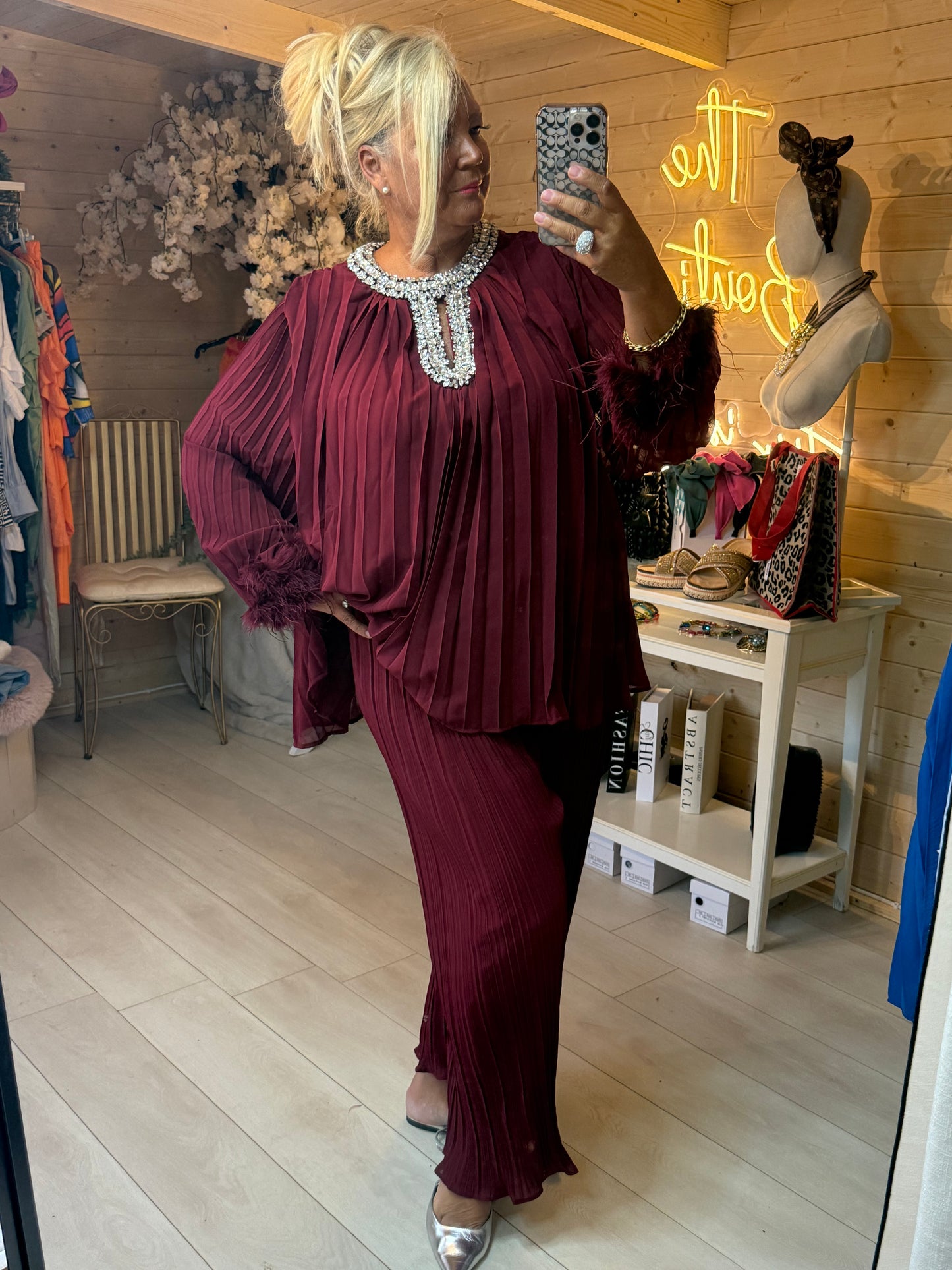 Crystal Luxe Pleated Co-Ord Set