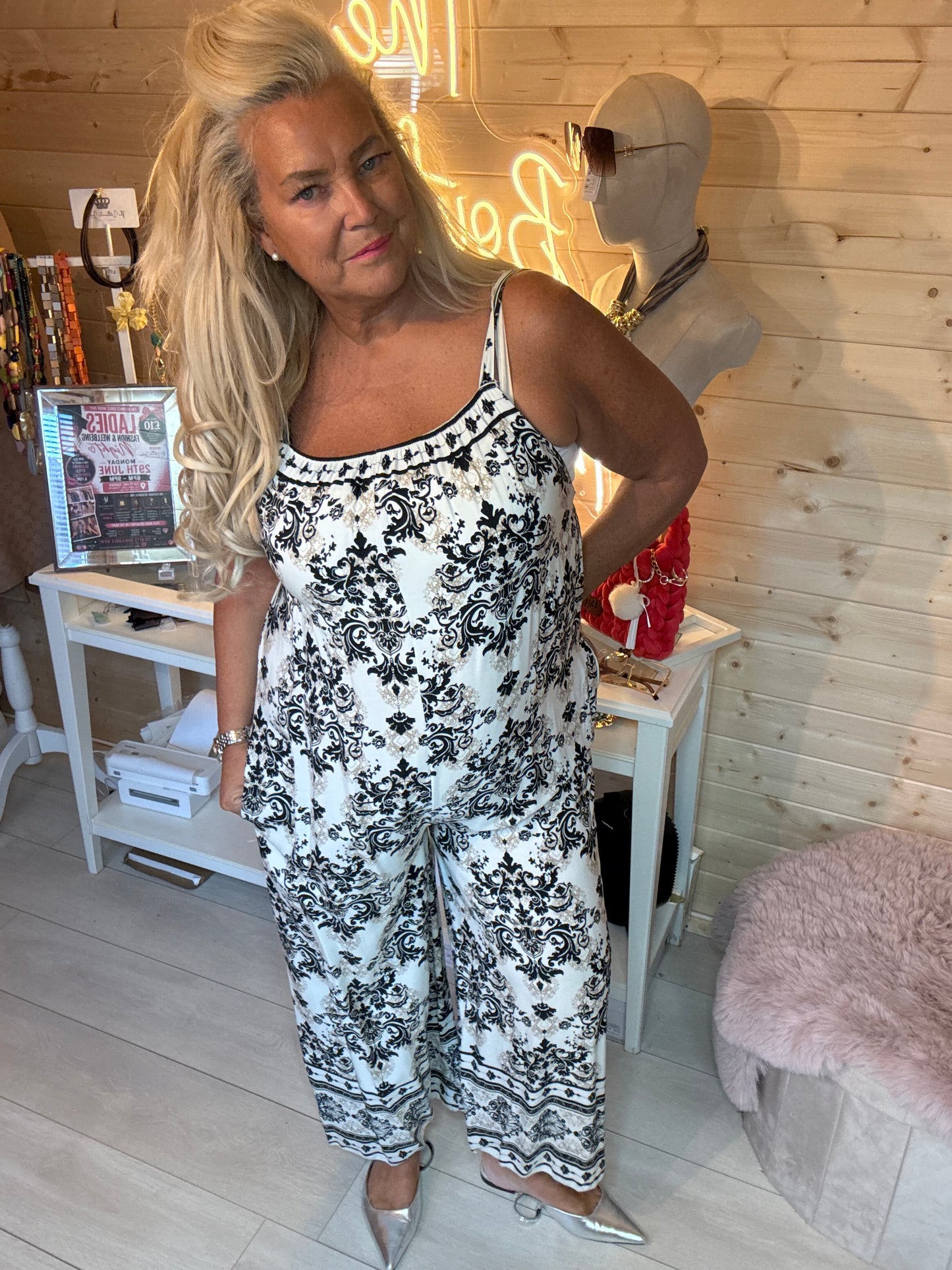 Baroque Beauty Strappy Jumpsuit | One Size 8-16 (Small 18)