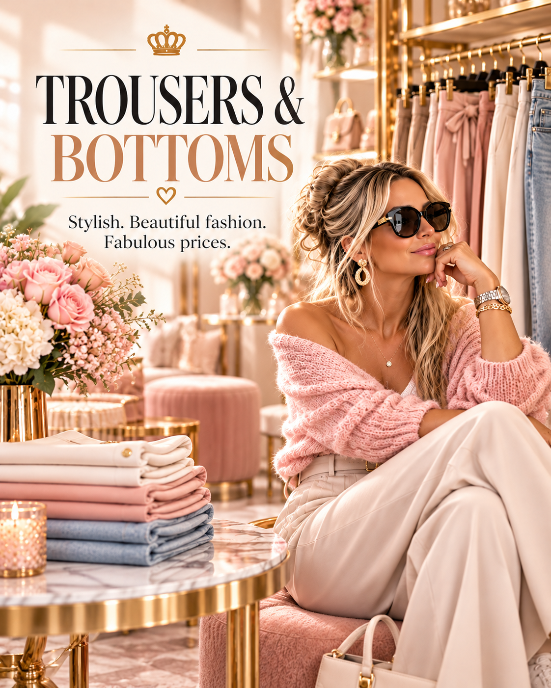 Women's trousers and bottoms collection at The Ultimate Ladies Boutique