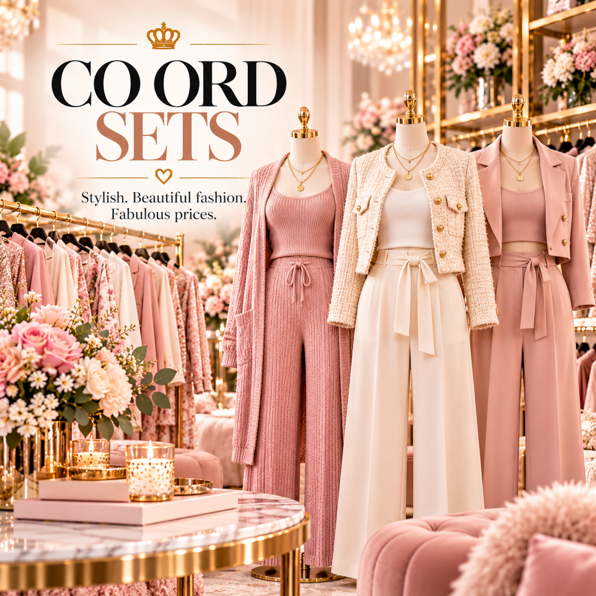 Women's matching co-ord sets category at The Ultimate Ladies Boutique