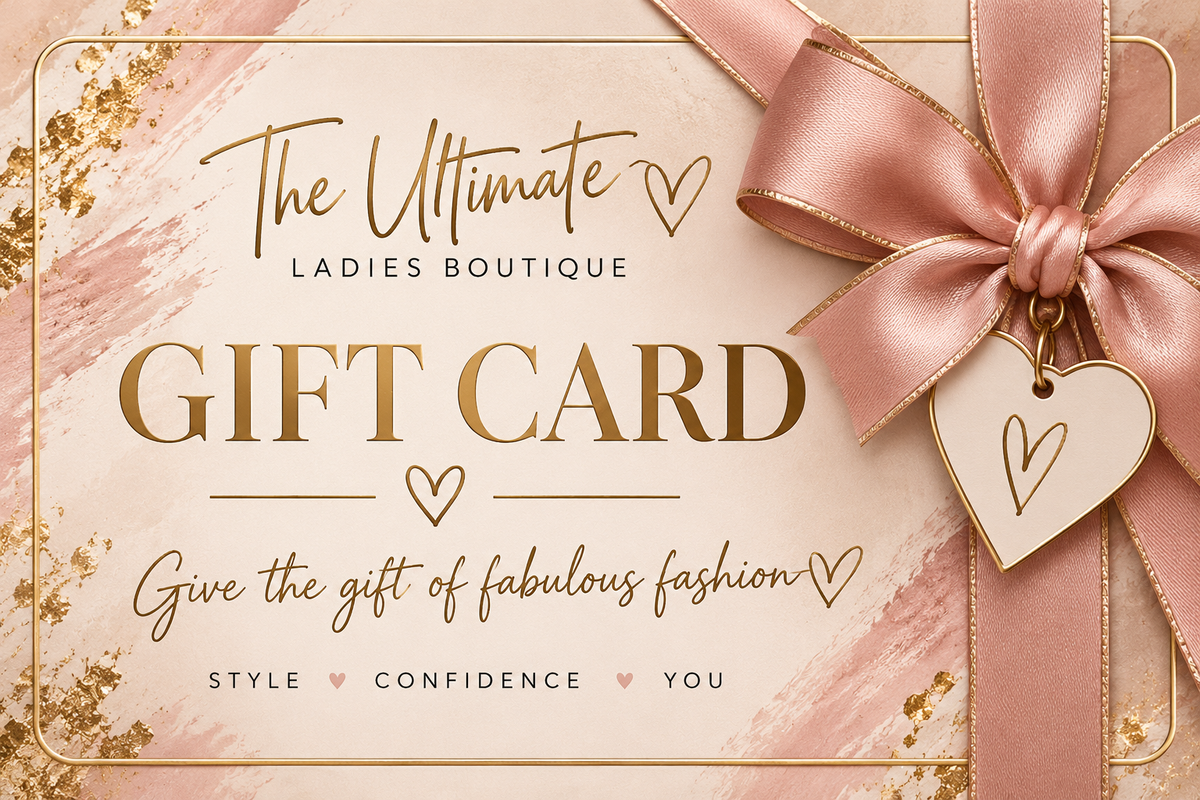 The Ultimate Ladies Boutique blush and gold gift card