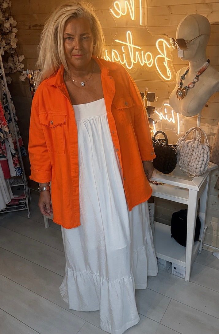 Orange Denim Jacket One Size 8-16