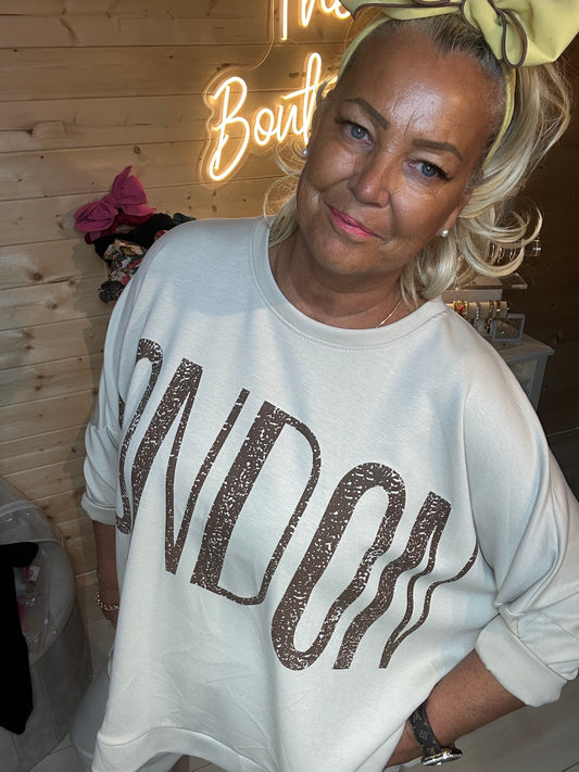 Mayfair oversized London-print lounge top