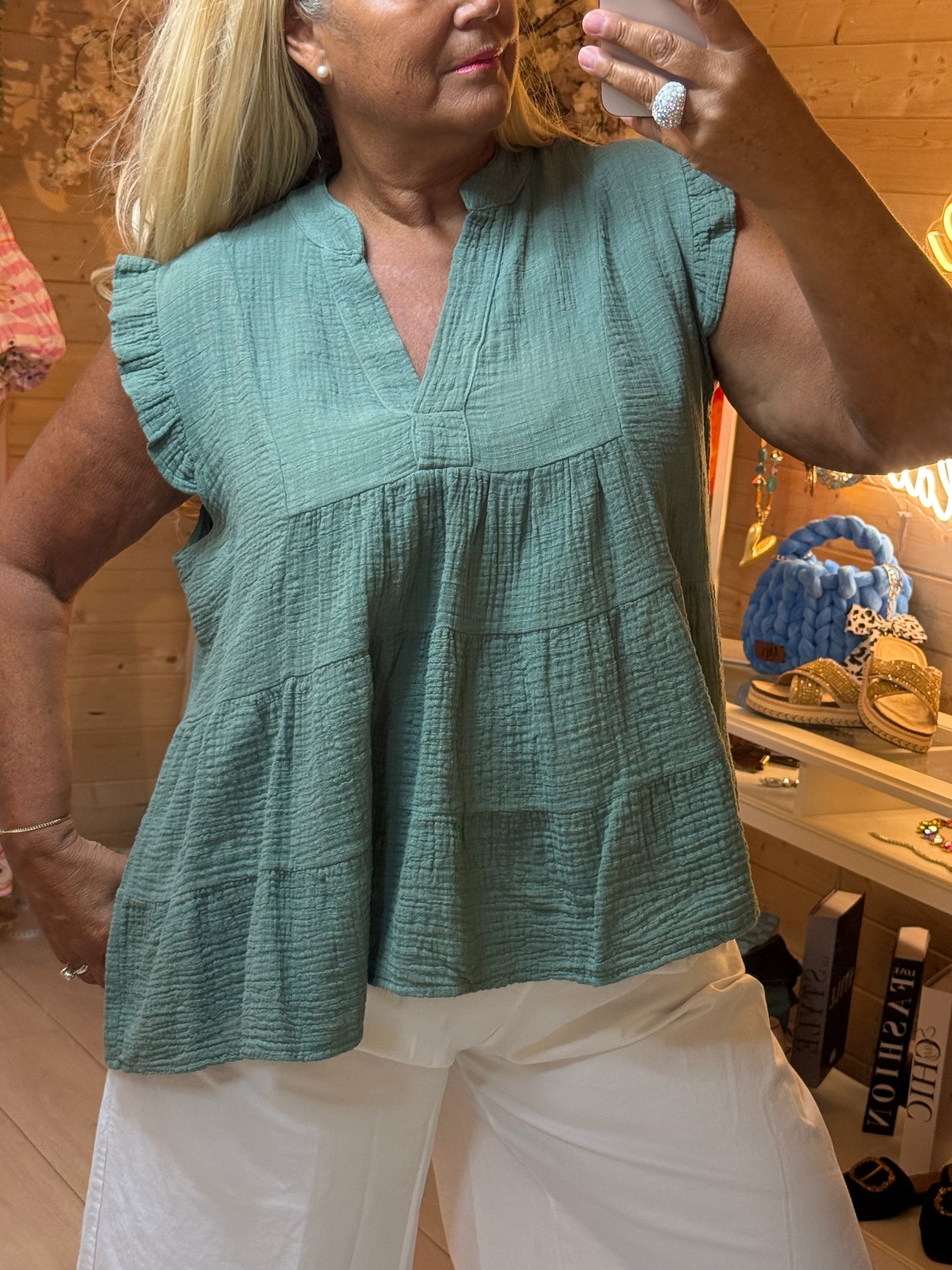 Bella Top Ruffle Edge | One Size 8-18