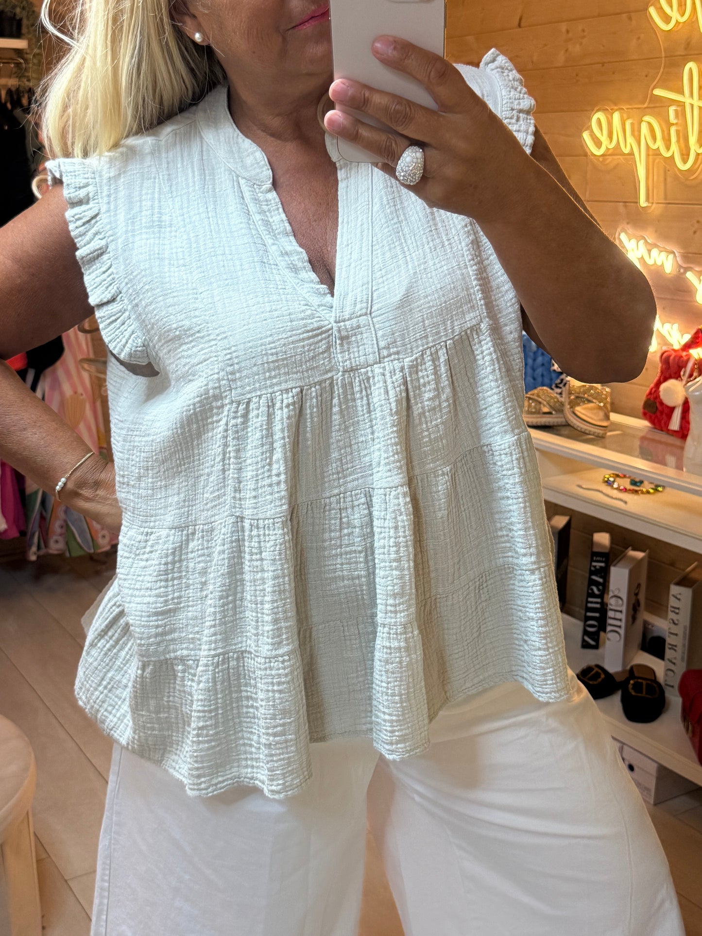 Bella Top Ruffle Edge | One Size 8-18