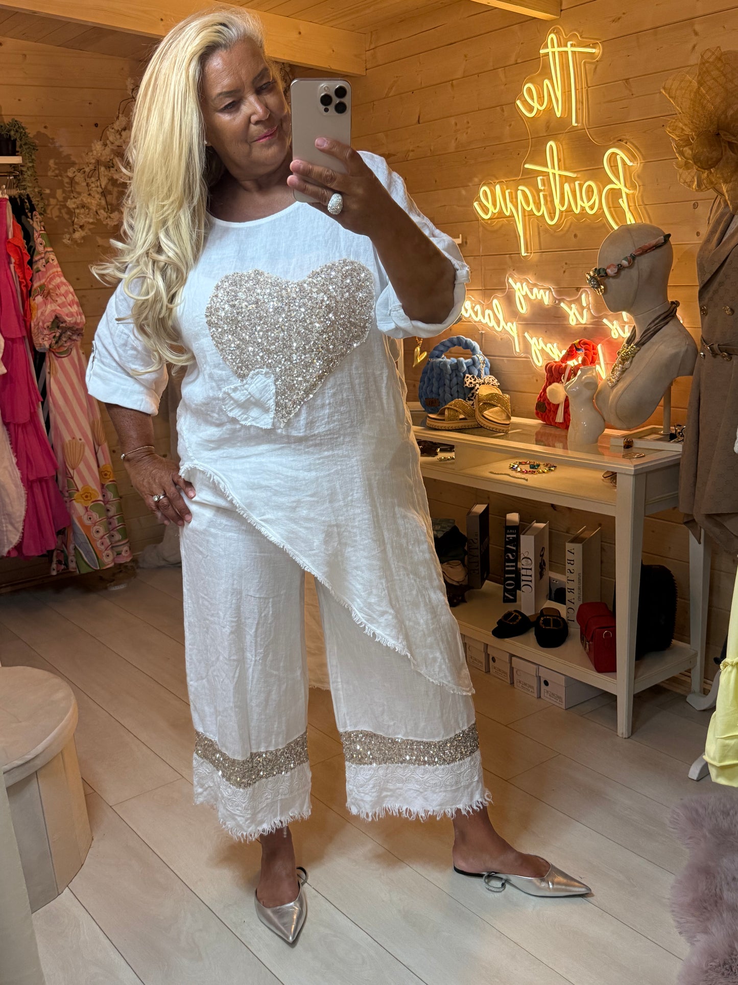 Deluxe Sequin Long Top | One Size 8-18