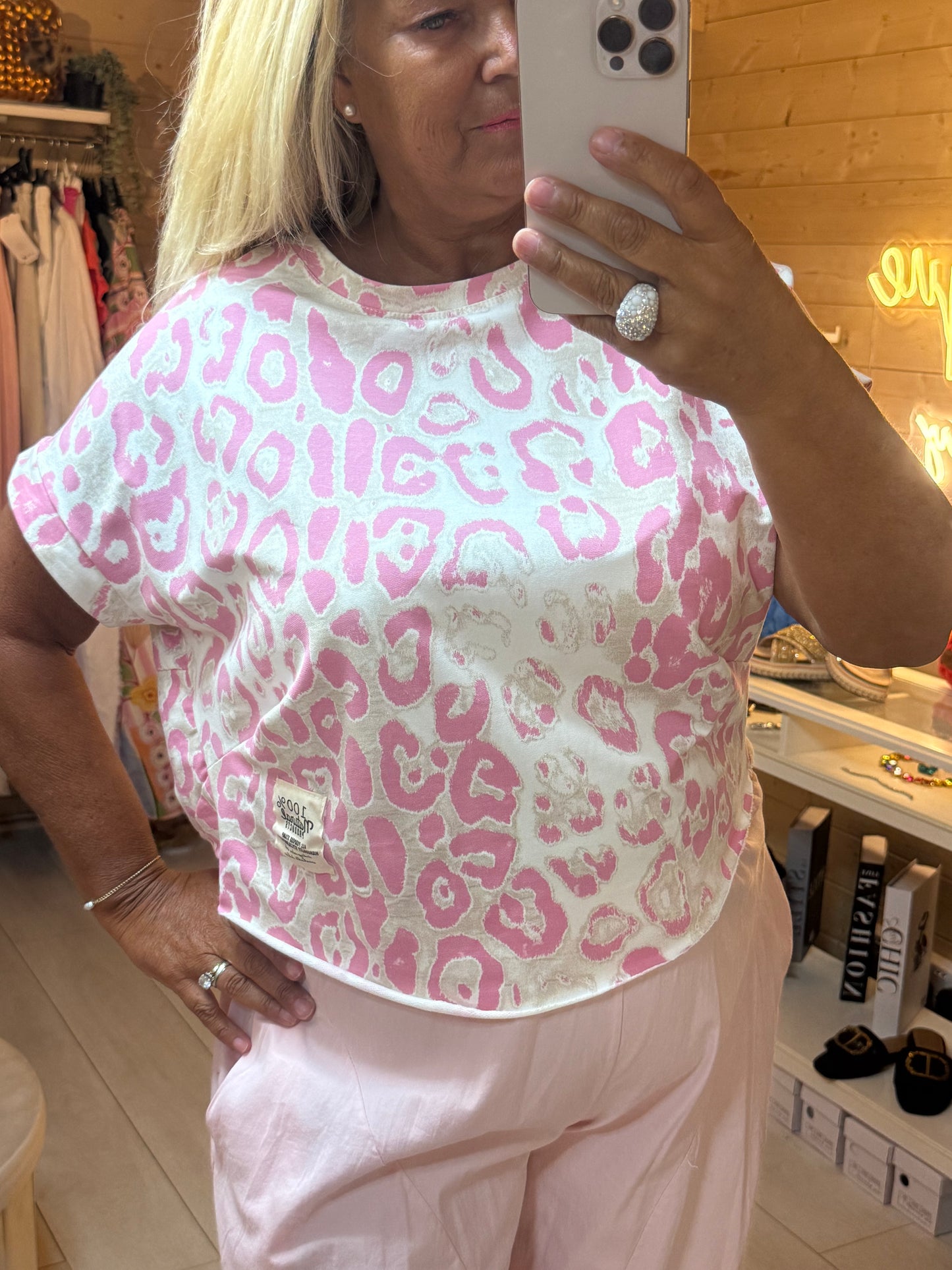 Pink Leopard Top