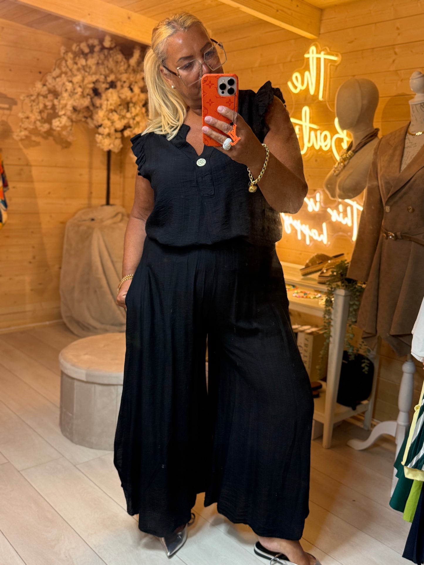 Lulu Trousers | Available in Coral, Black & Stone | One Size 8-18