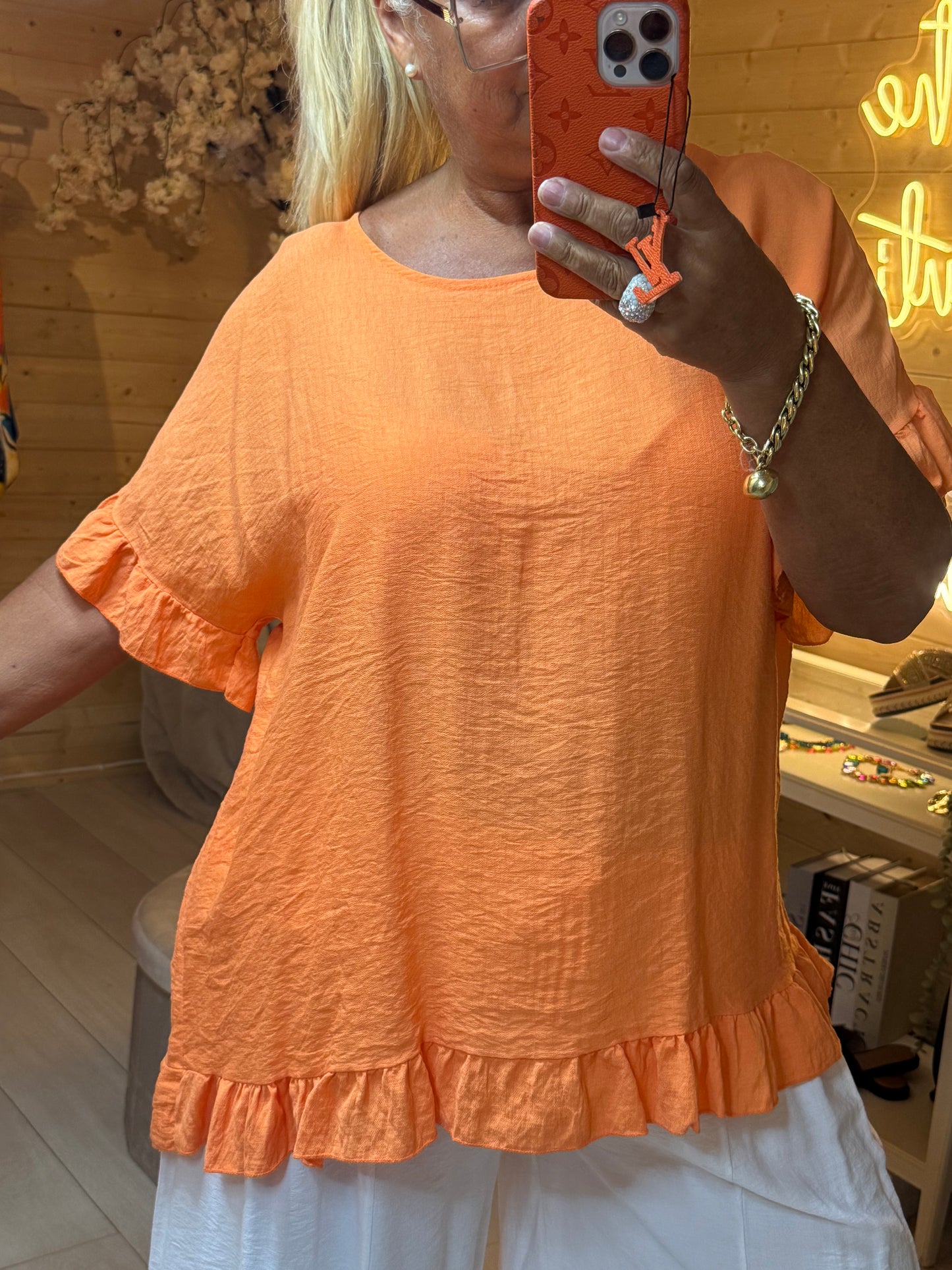 Clara Top | Available in White, Taupe & Orange | One Size 8-20