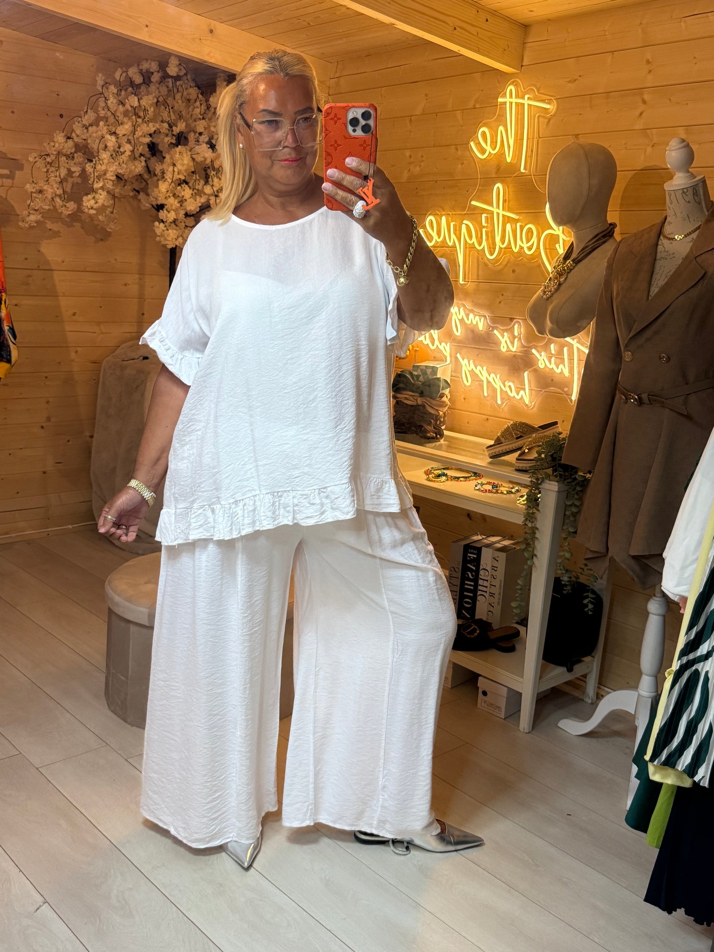 Clara Top | Available in White, Taupe & Orange | One Size 8-20