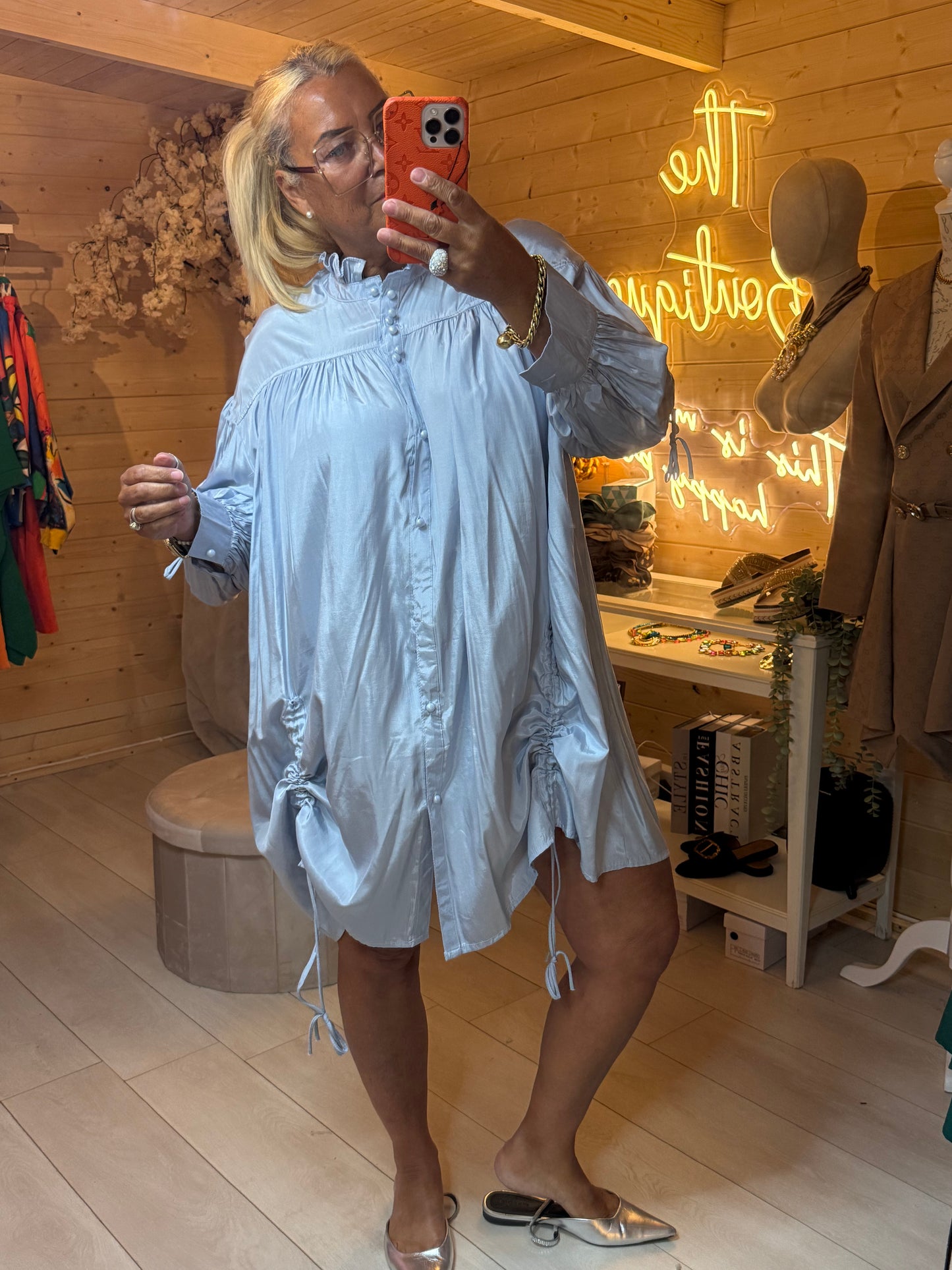 Stella Ruche | Silver Grey | Wear as Dress, Top or Jacket | One Size 8-22