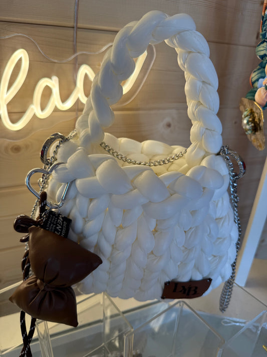 The Polar Bag | Chunky Knit White | LYBags Plush Luxe Collection