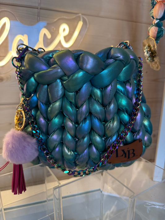 The Mermaid Bag | Iridescent Chunky Knit | LYBags Plush Luxe Collection