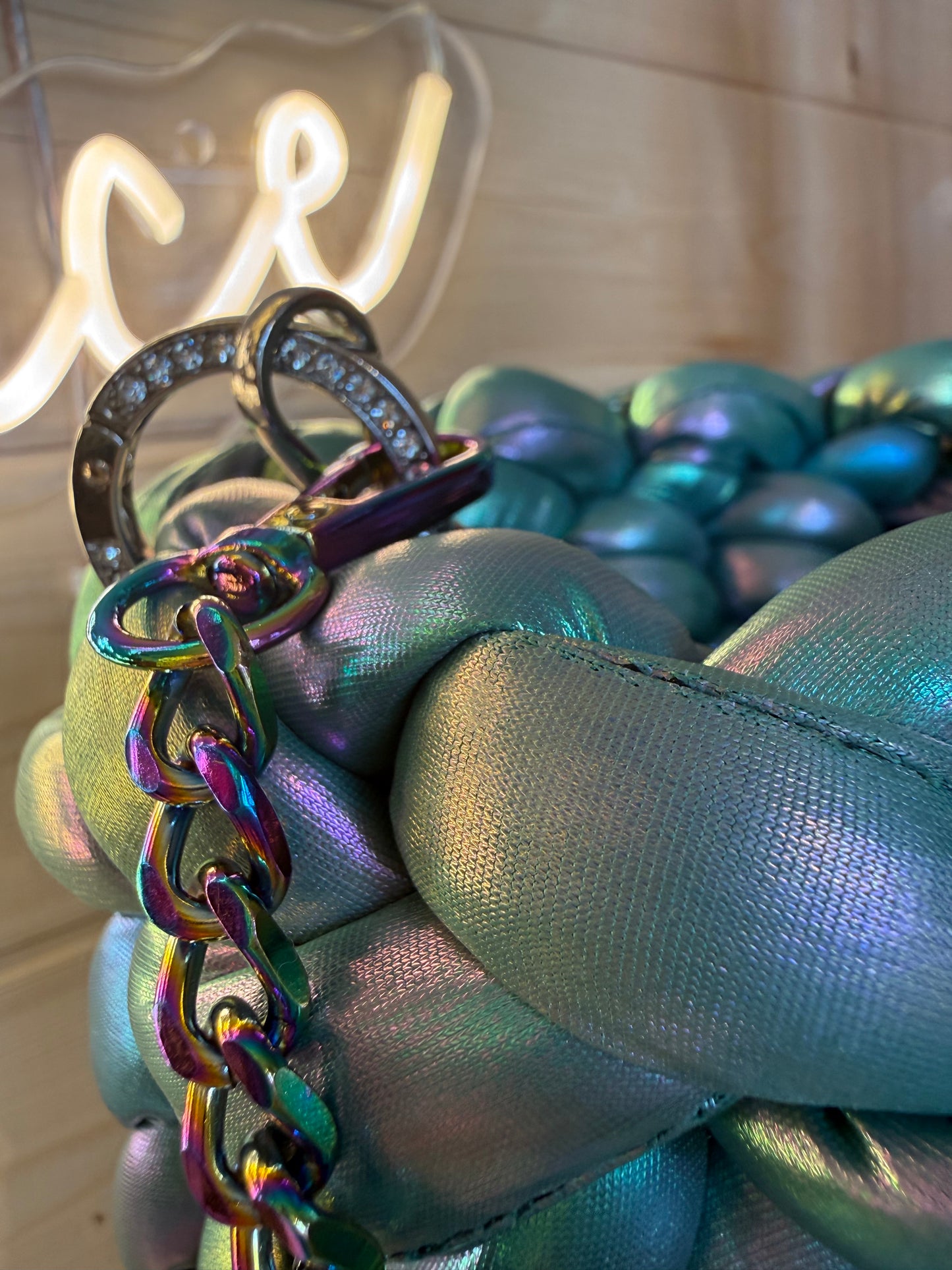 The Mermaid Bag | Iridescent Chunky Knit | LYBags Plush Luxe Collection