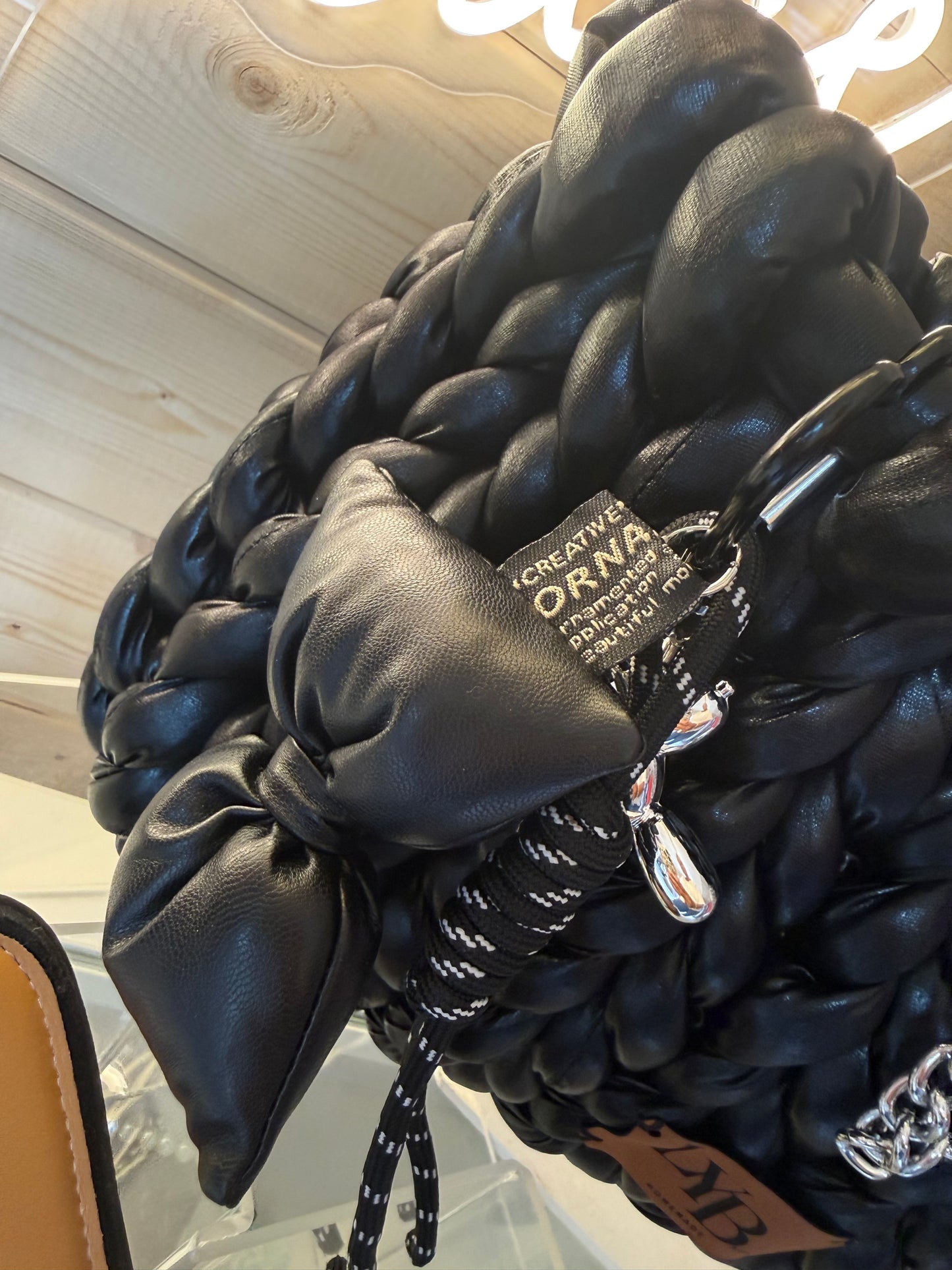 The Onyx Bag | Black Chunky Braided Leather | LYBags Plush Luxe Collection
