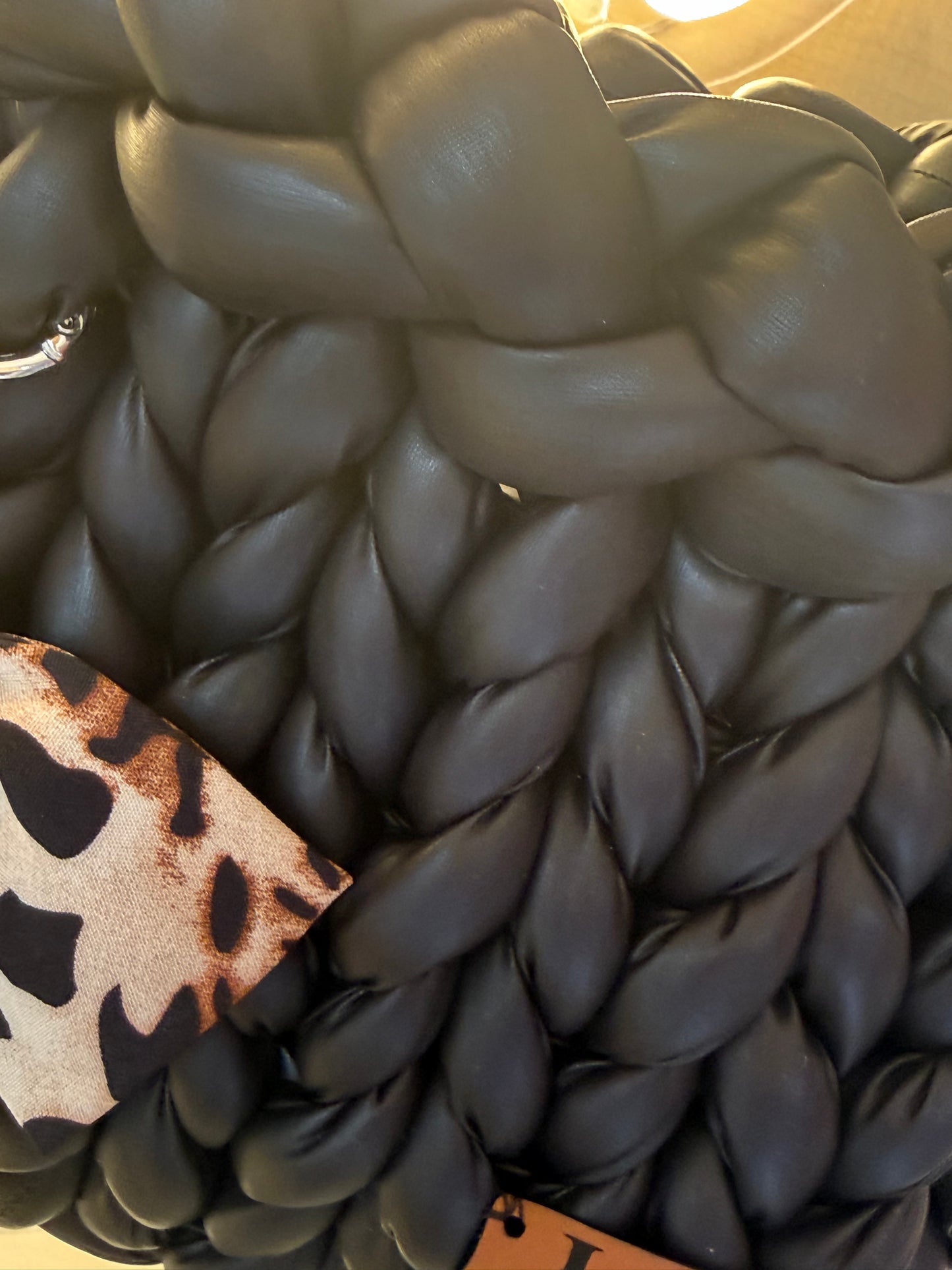 The Panther Bag | Puffy Braided Black | LYBags Plush Luxe Collection