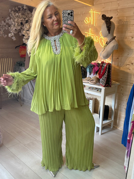 Crystal Luxe Pleated Co-Ord Set