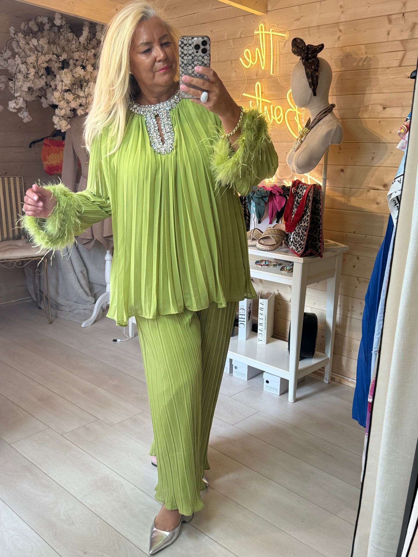 Crystal Luxe Pleated Co-Ord Set