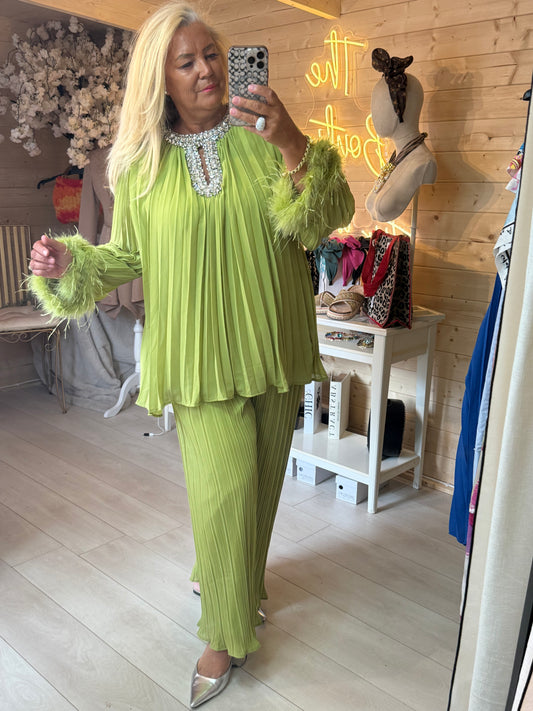 Crystal Luxe Pleated Co-Ord Set