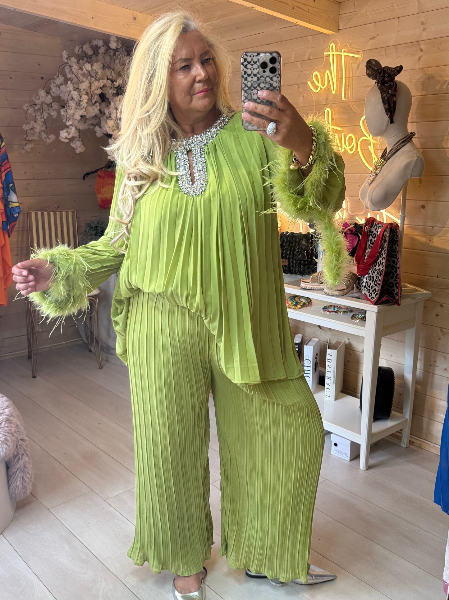 Crystal Luxe Pleated Co-Ord Set