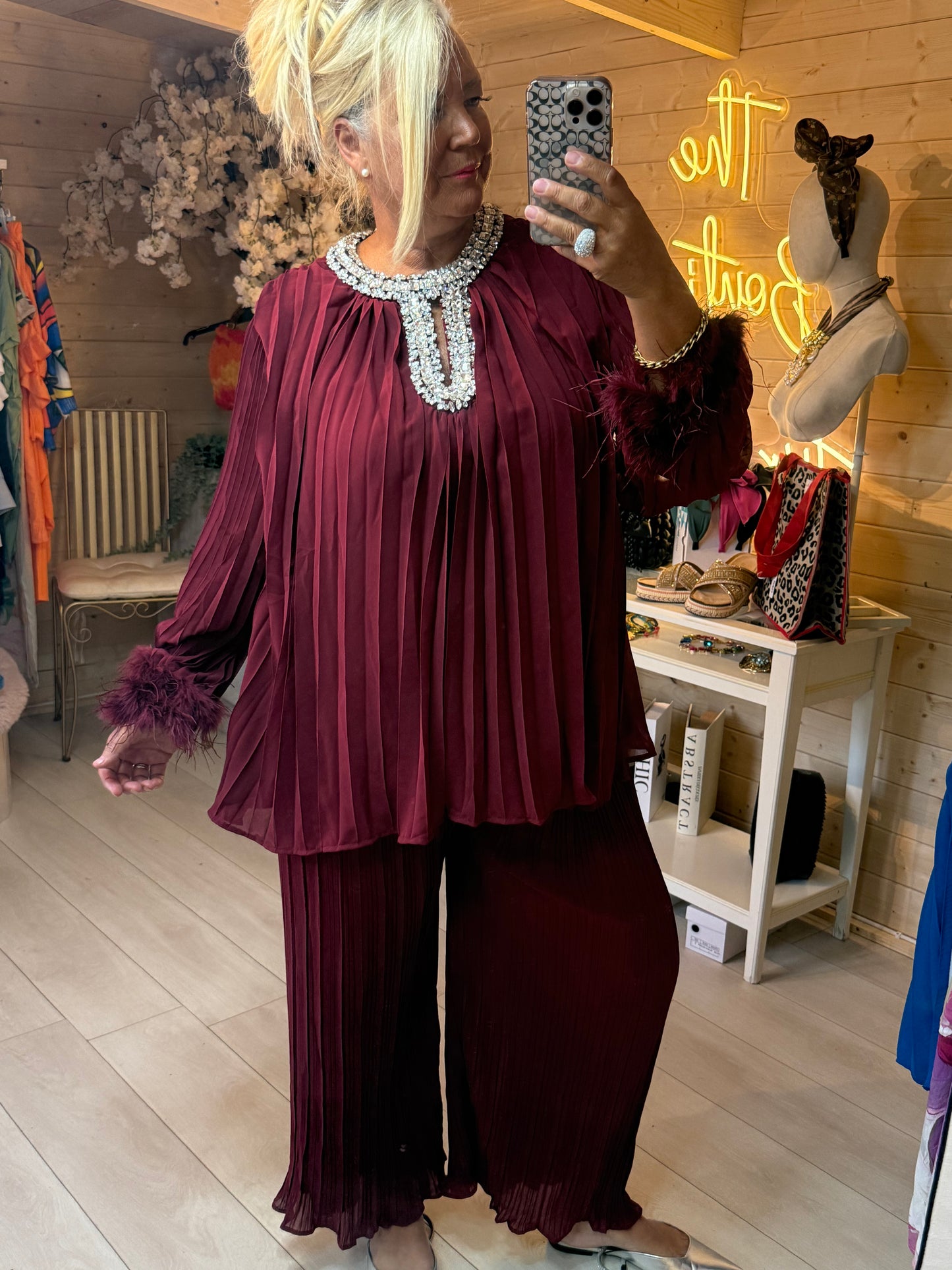 Crystal Luxe Pleated Co-Ord Set