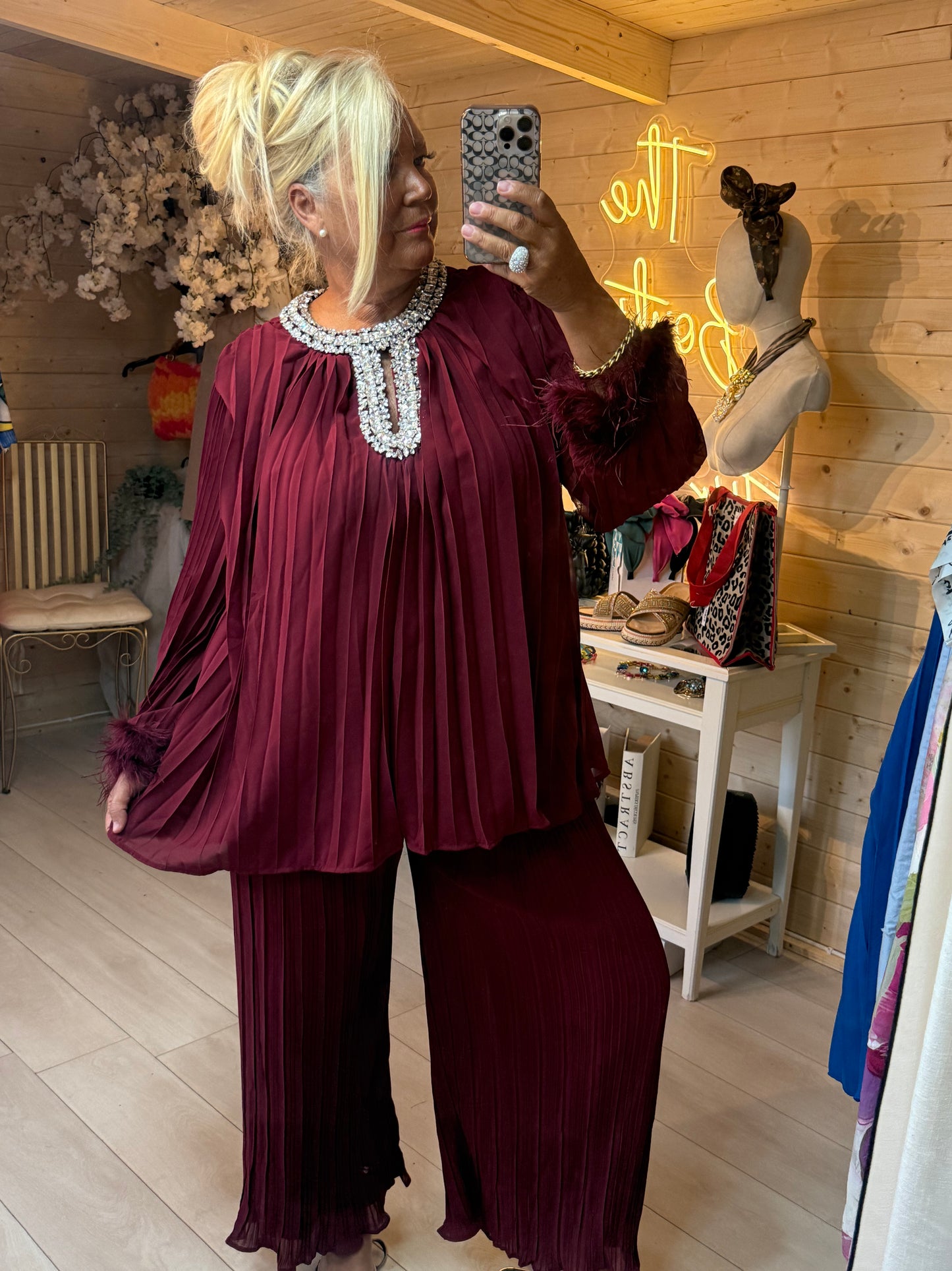 Crystal Luxe Pleated Co-Ord Set