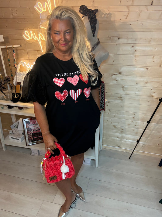Heart Slogan Oversized T-Shirt Dress