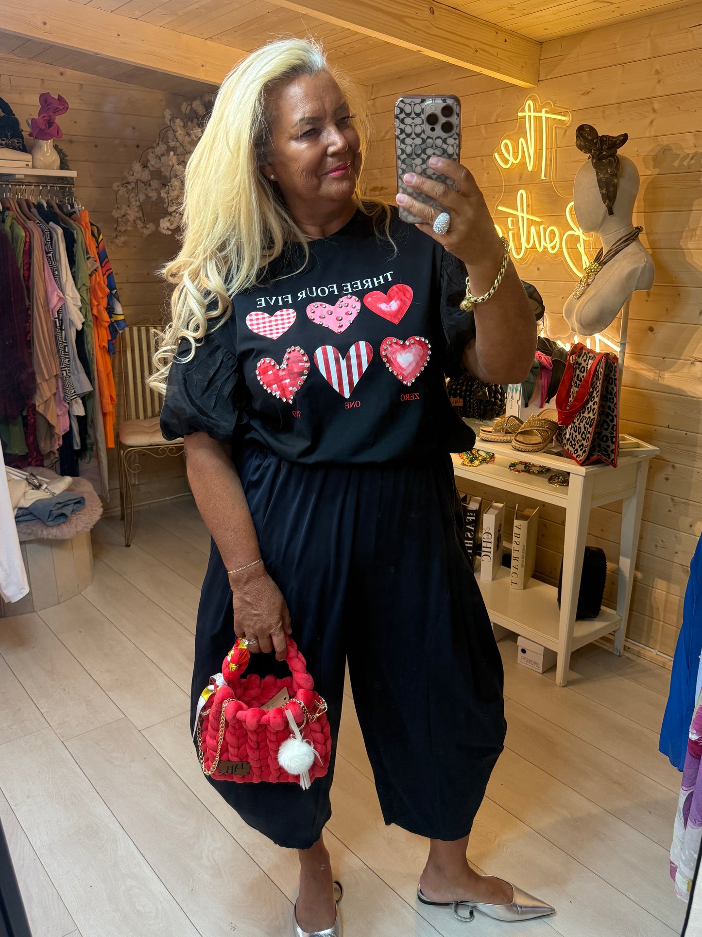 Heart Slogan Oversized T-Shirt Dress