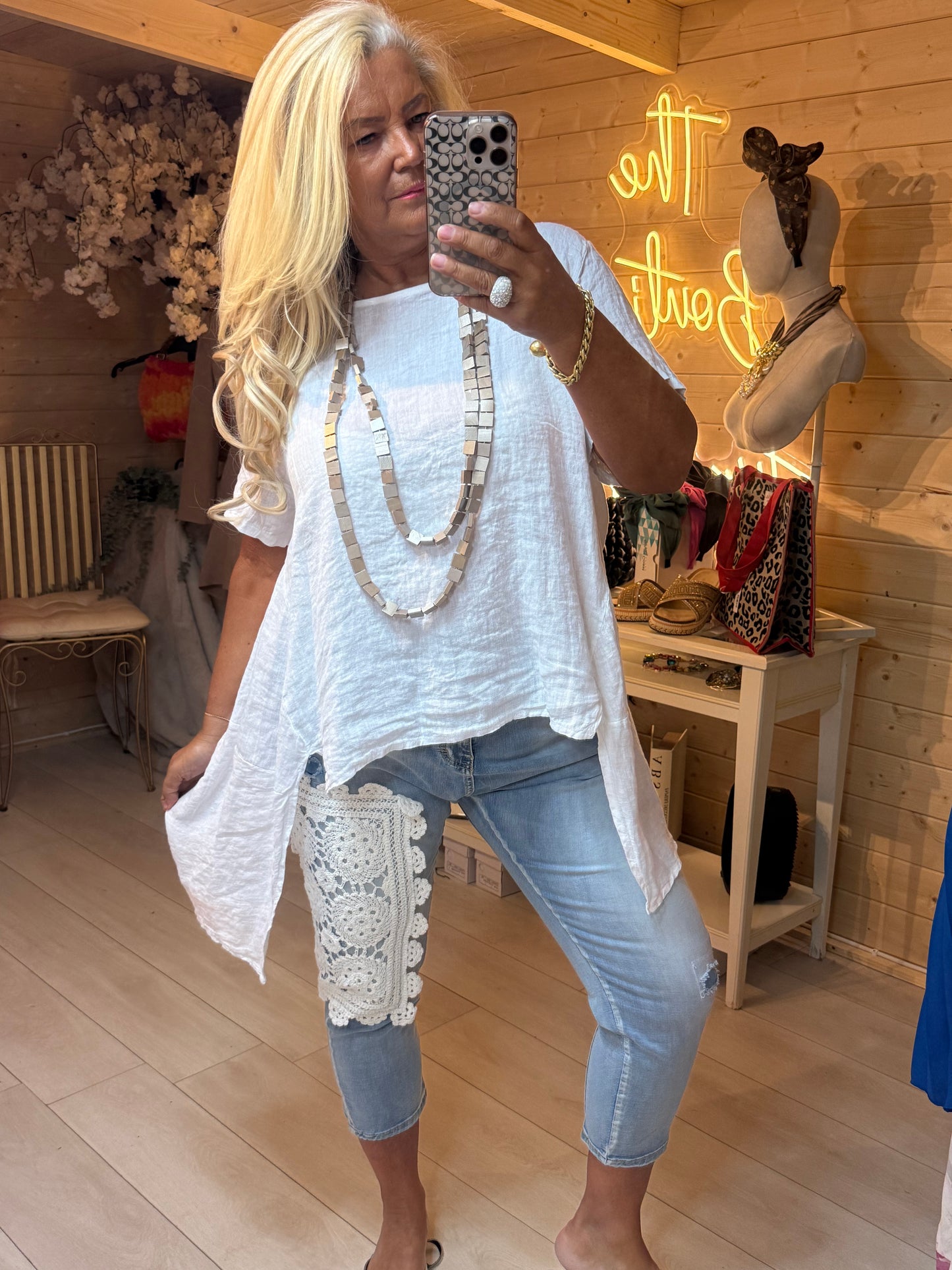 Crochet Lace Patch Jeans
