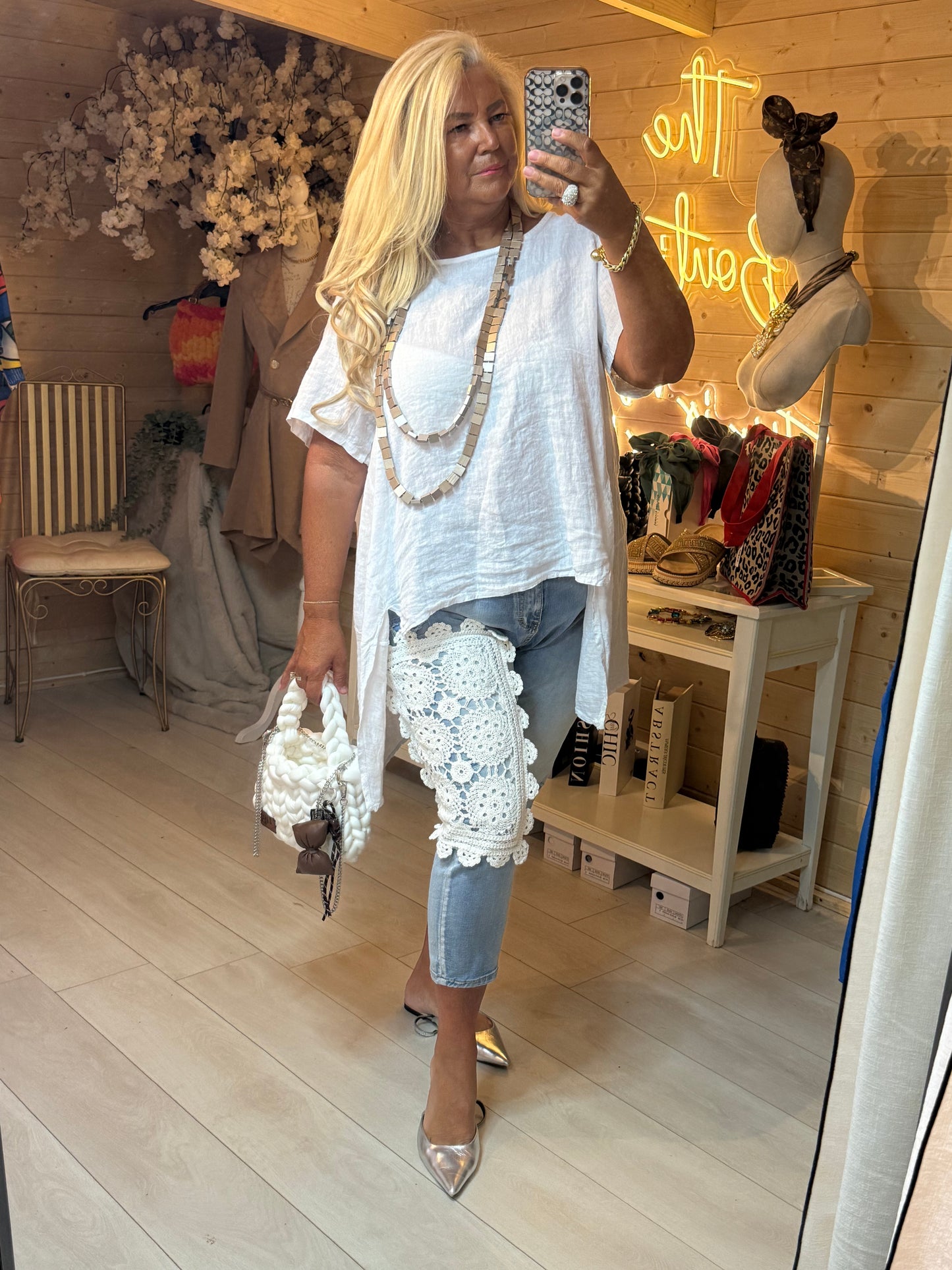Crochet Lace Patch Jeans
