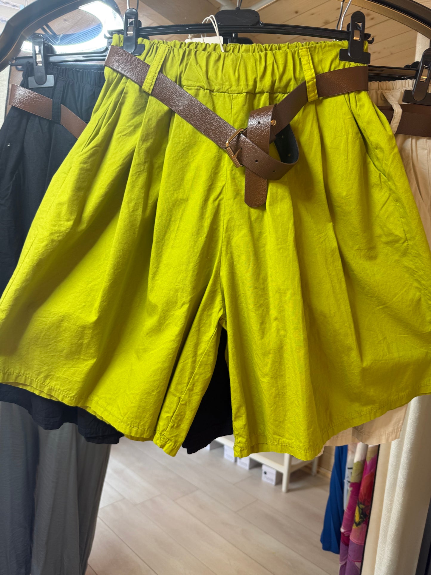 Belted Wide Leg Shorts One Size 8-14