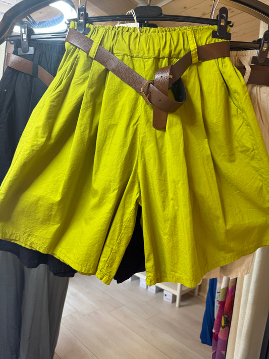Belted Wide Leg Shorts One Size 8-14