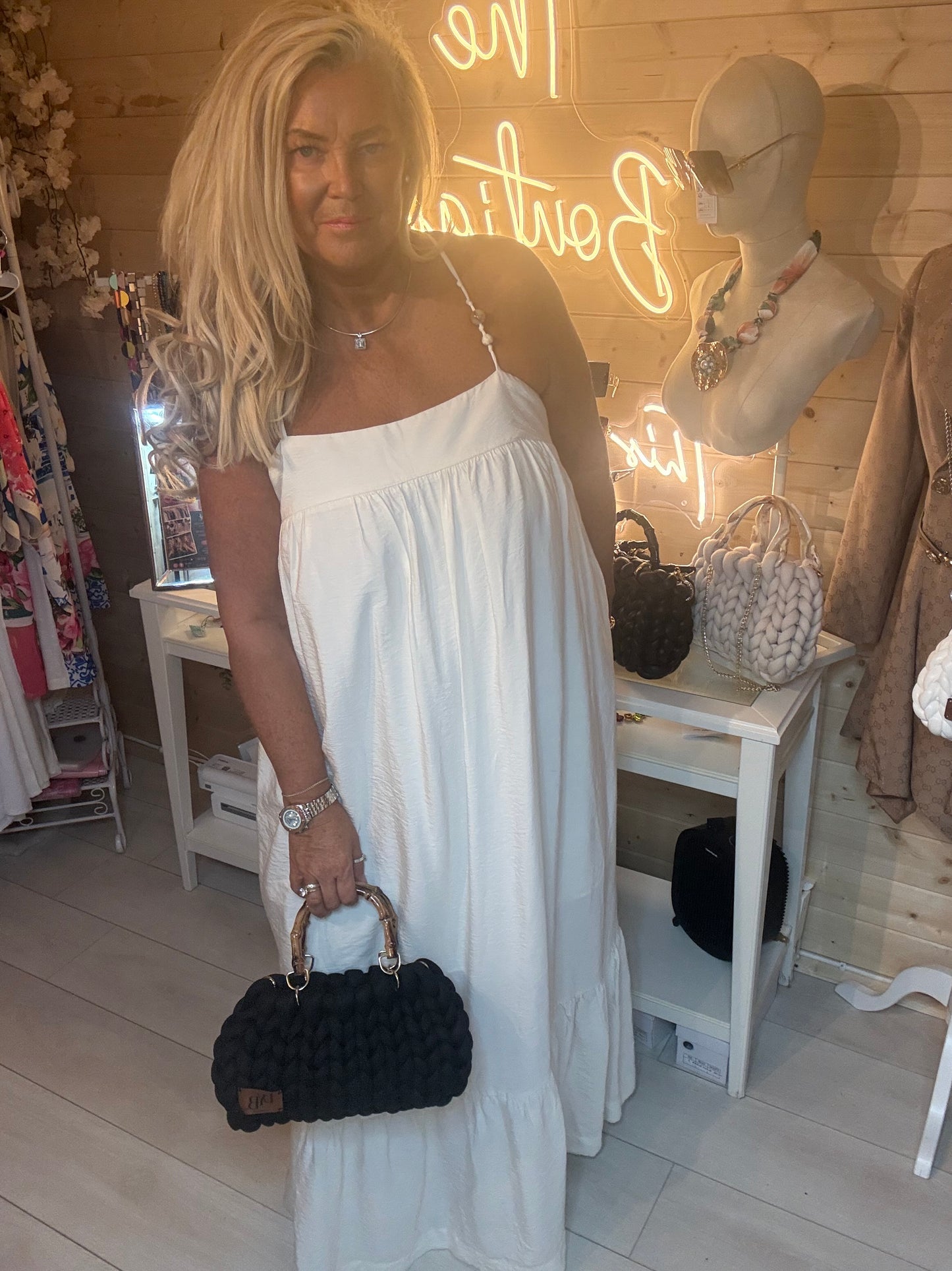 Portofino Cream Tiered Maxi Dress | One Size 12-18