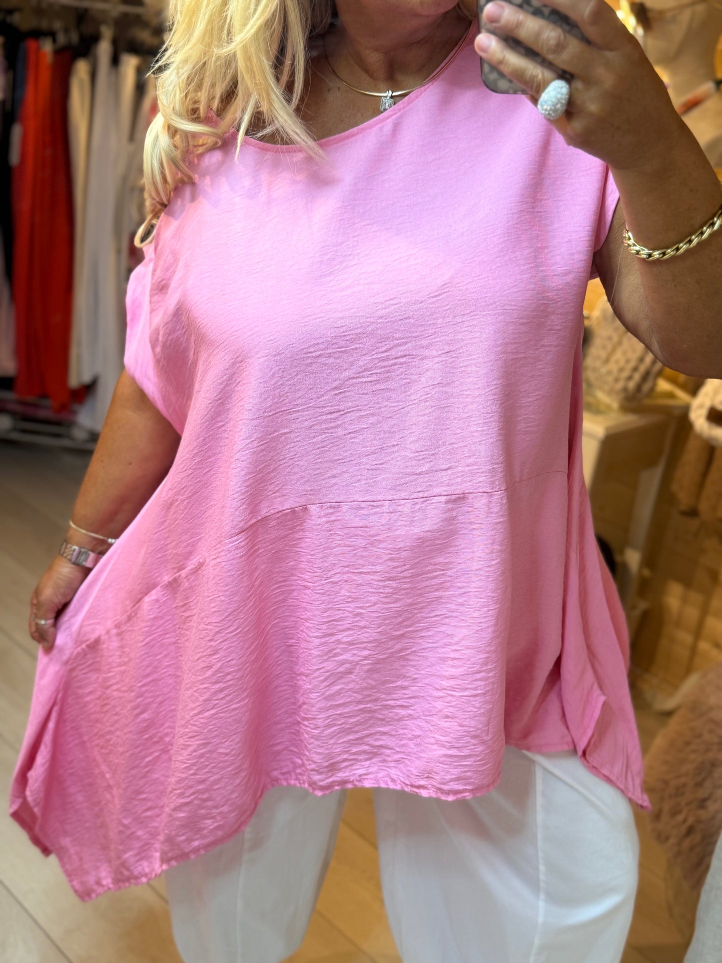 Sorento Pink Oversized Top | One Size 12-22