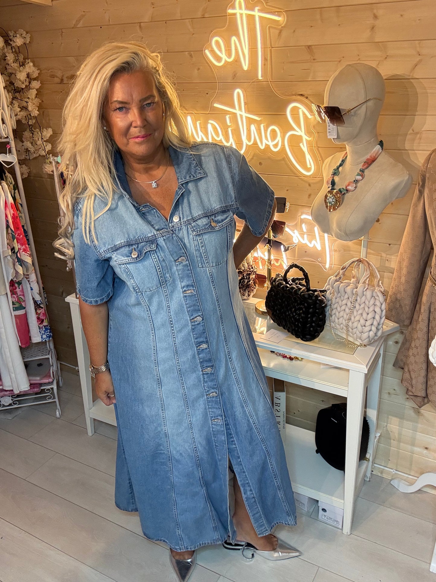 Monaco Denim Shirt Maxi Dress | One Size 12-18