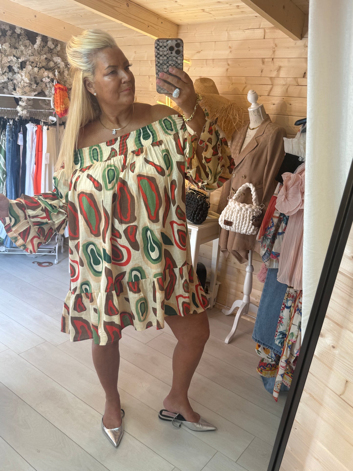 Sienna Off Shoulder Mini Dress One Size 8-20