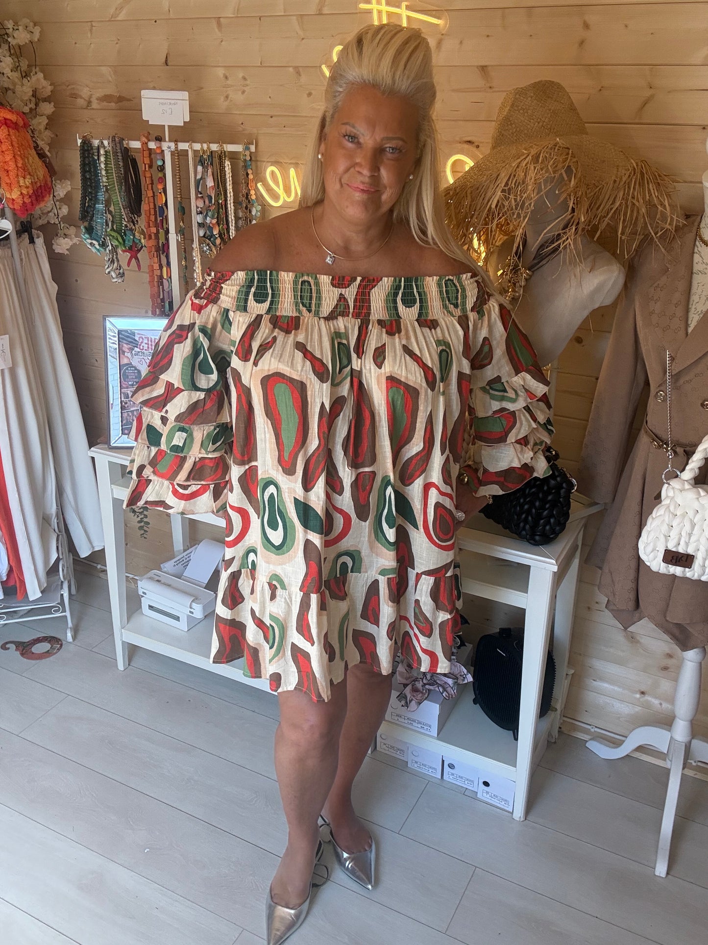 Sienna Off Shoulder Mini Dress One Size 8-20