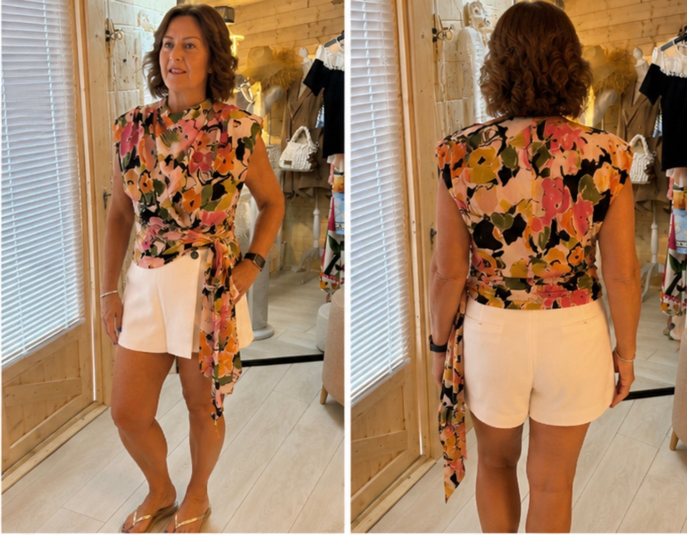 Blanc White Tailored Skort Shorts One Size 8-16