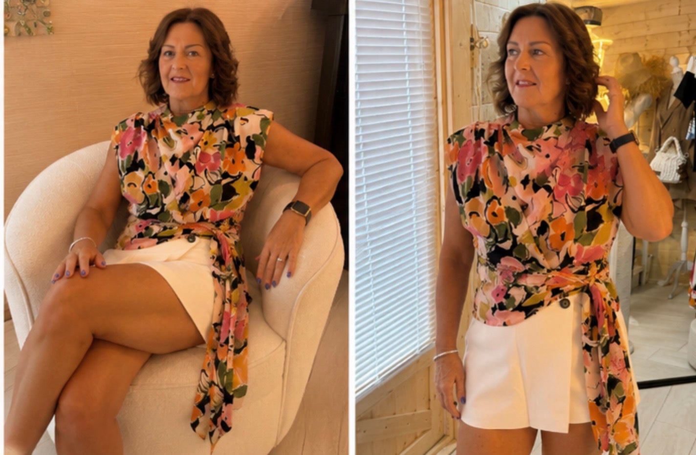 Blanc White Tailored Skort Shorts One Size 8-16