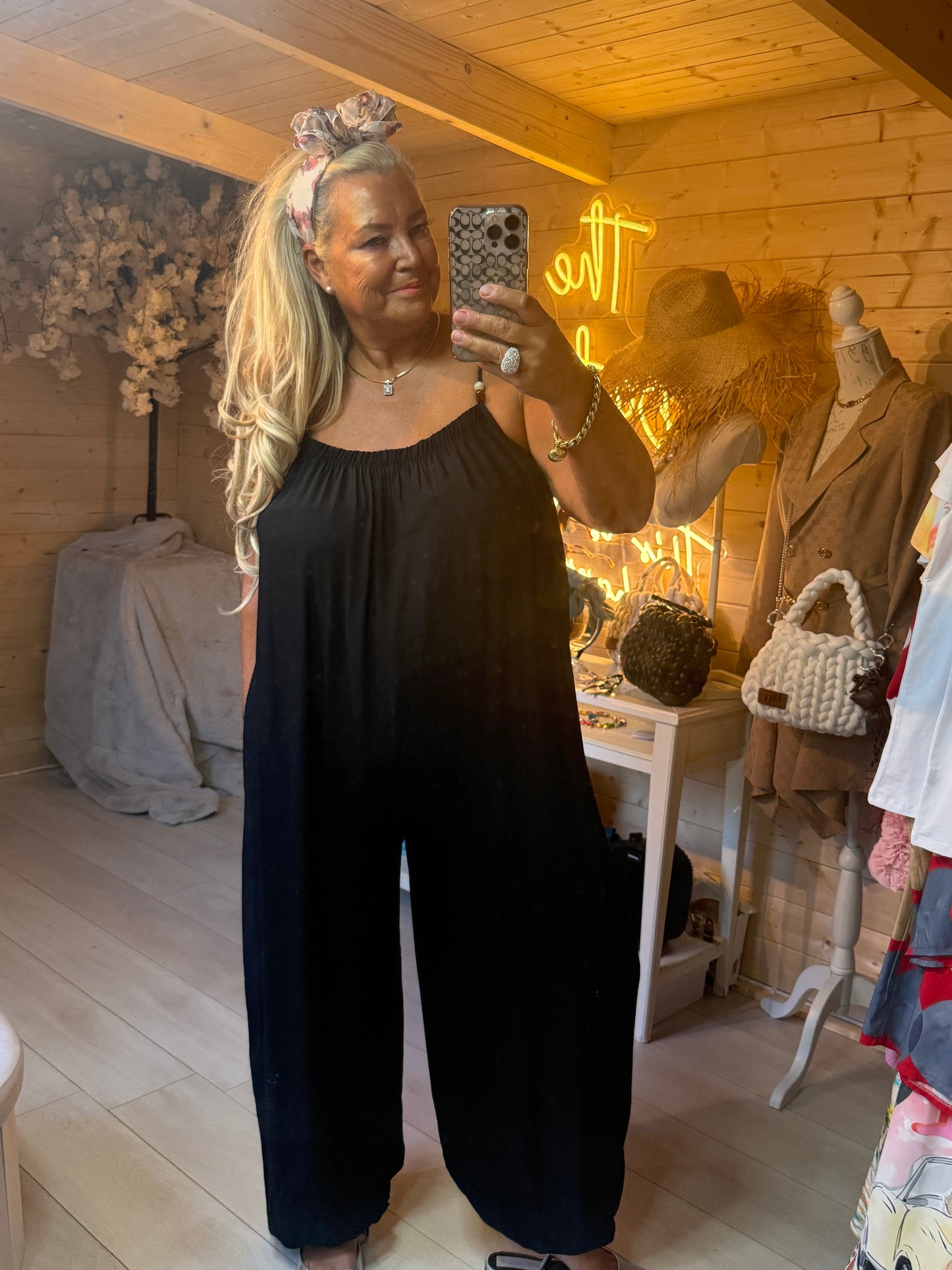 Roma Spaghetti Strap Relaxed Jumpsuit One Size 8-20