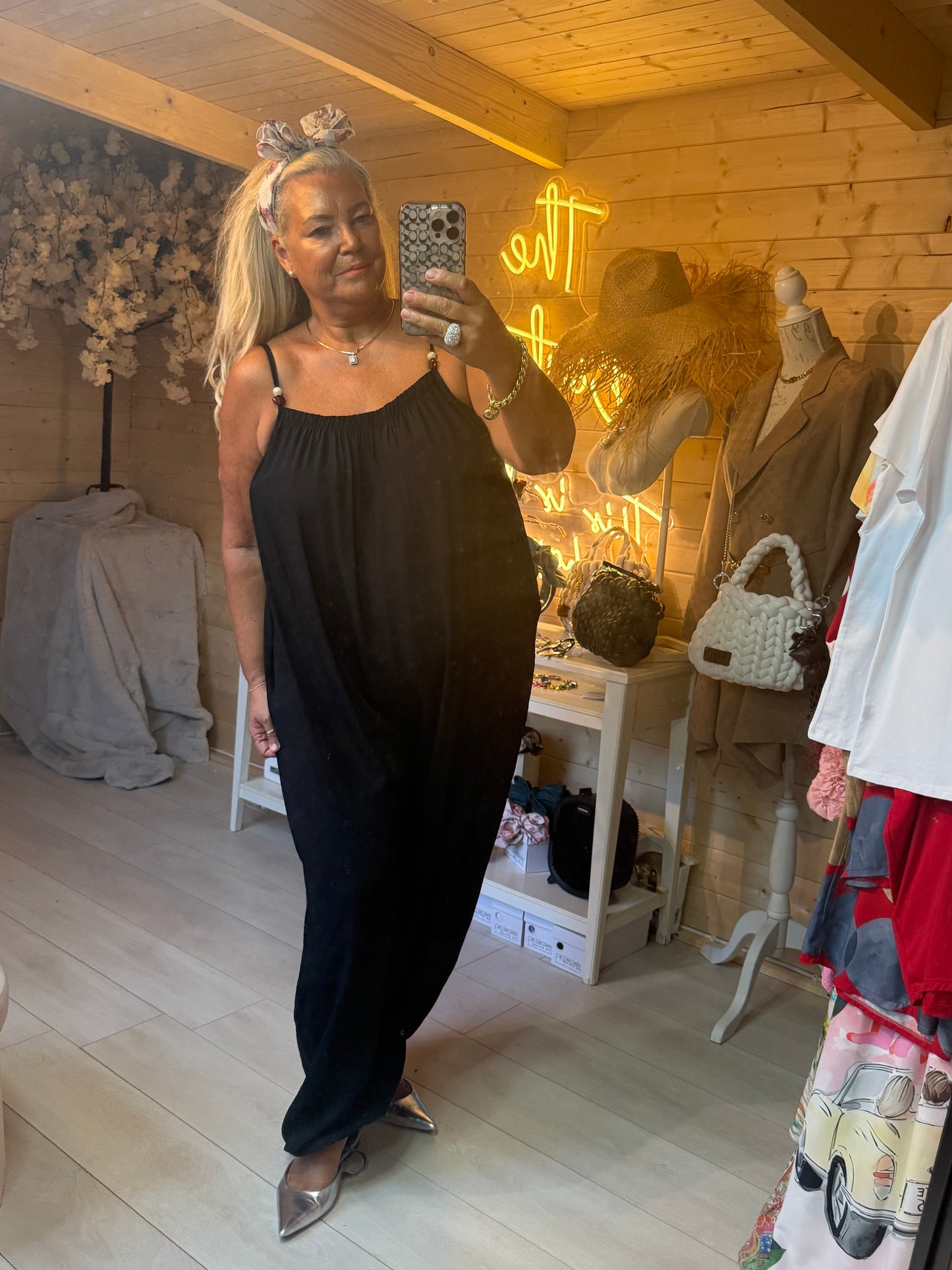 Roma Spaghetti Strap Relaxed Jumpsuit One Size 8-20