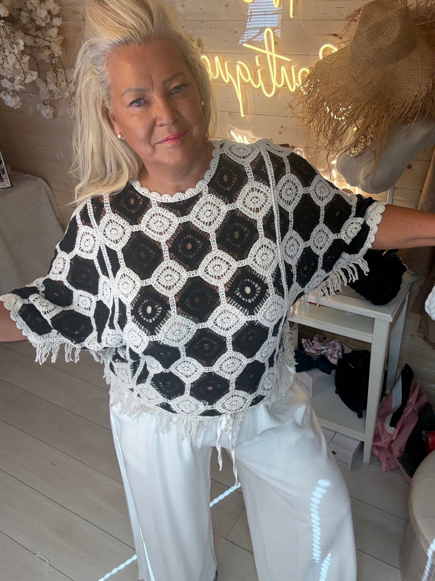 Capri Crochet Granny Square Top One Size 8-18