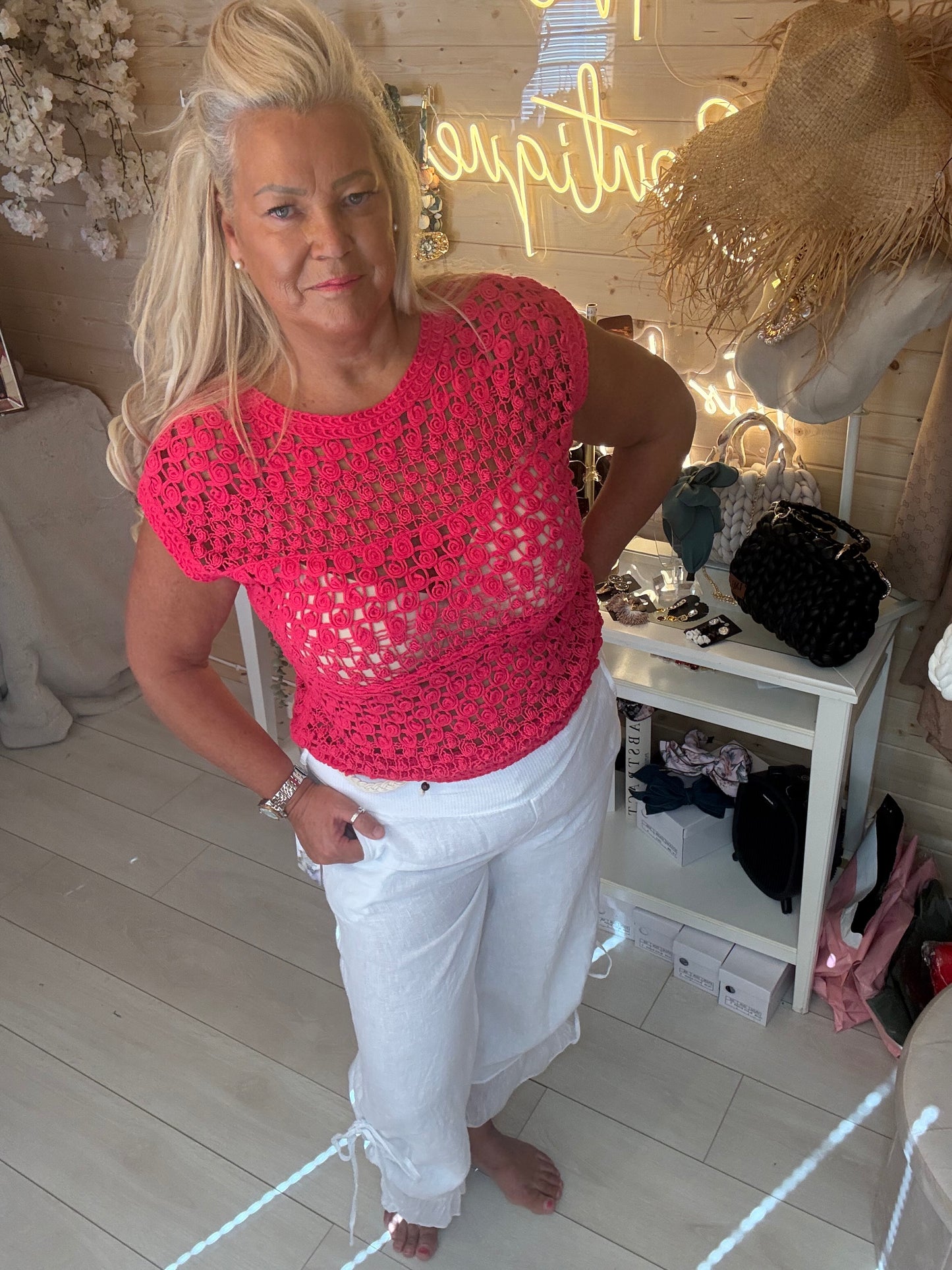 Rosa Rose Crochet Top One Size 8-16