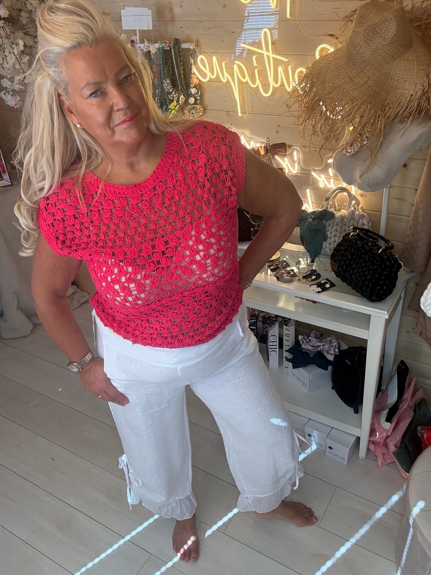 Rosa Rose Crochet Top One Size 8-16