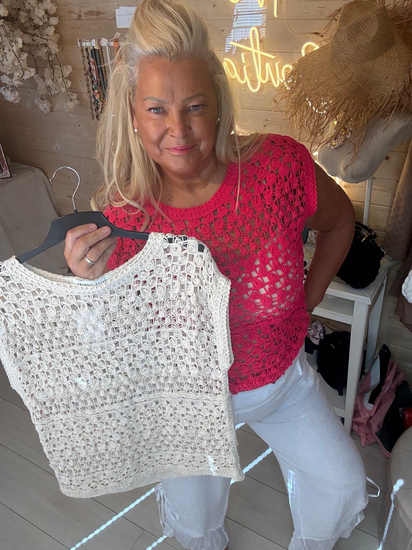 Rosa Rose Crochet Top One Size 8-16
