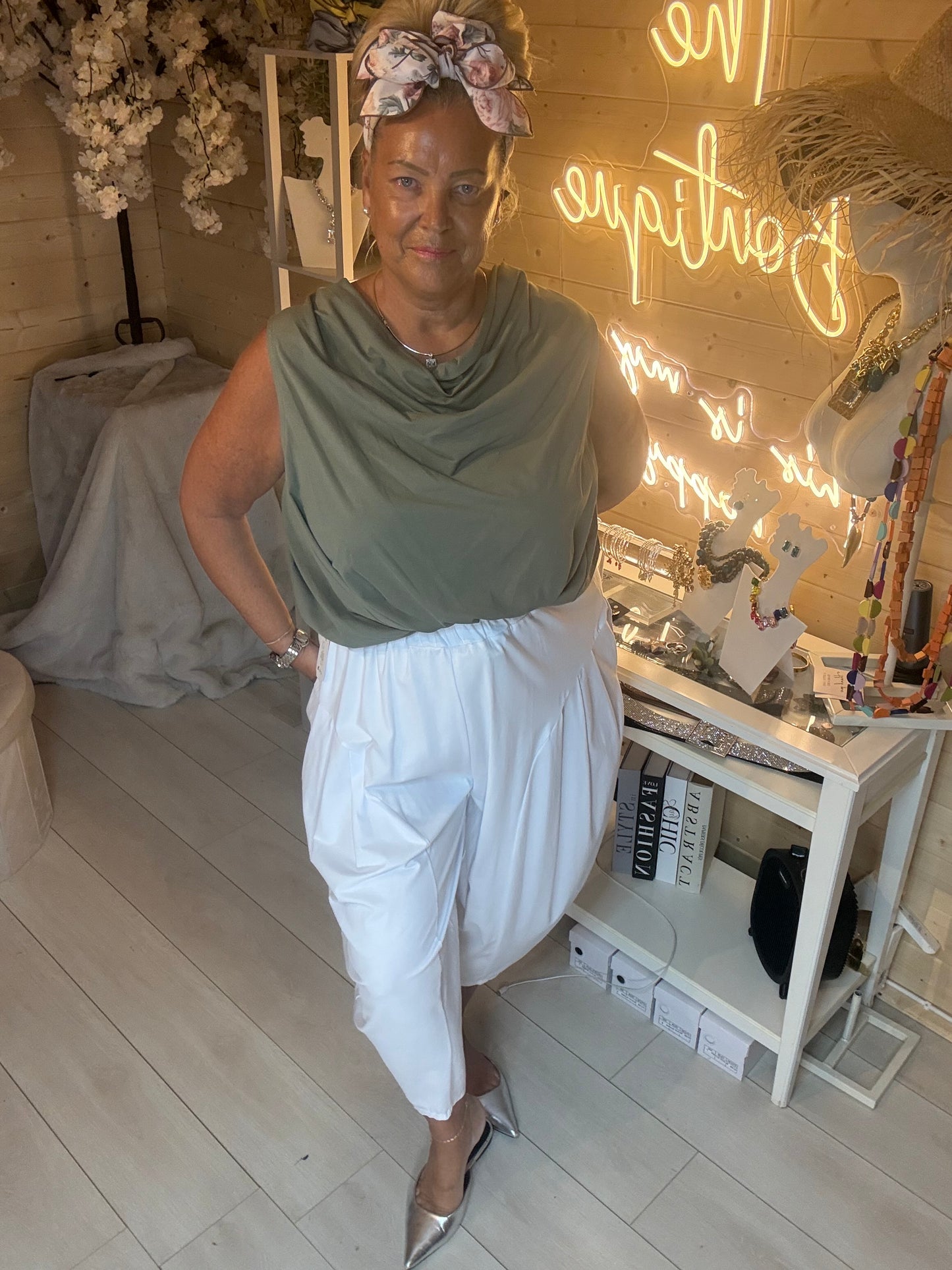 Mia Cowl Neck Draped Top One Size 8-20