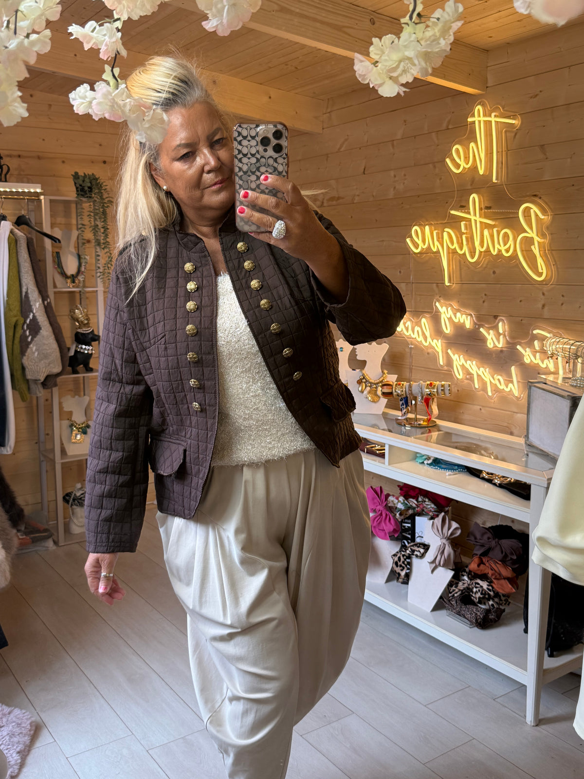 Vienna quilted military-inspired jacket
