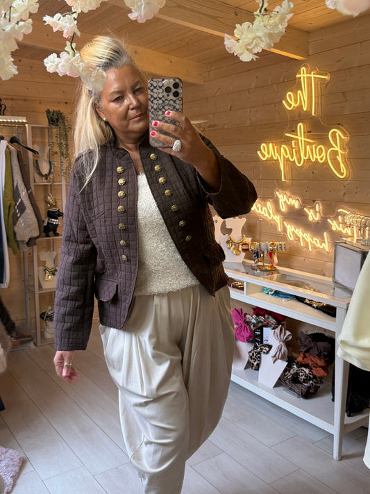 Vienna quilted military-inspired jacket