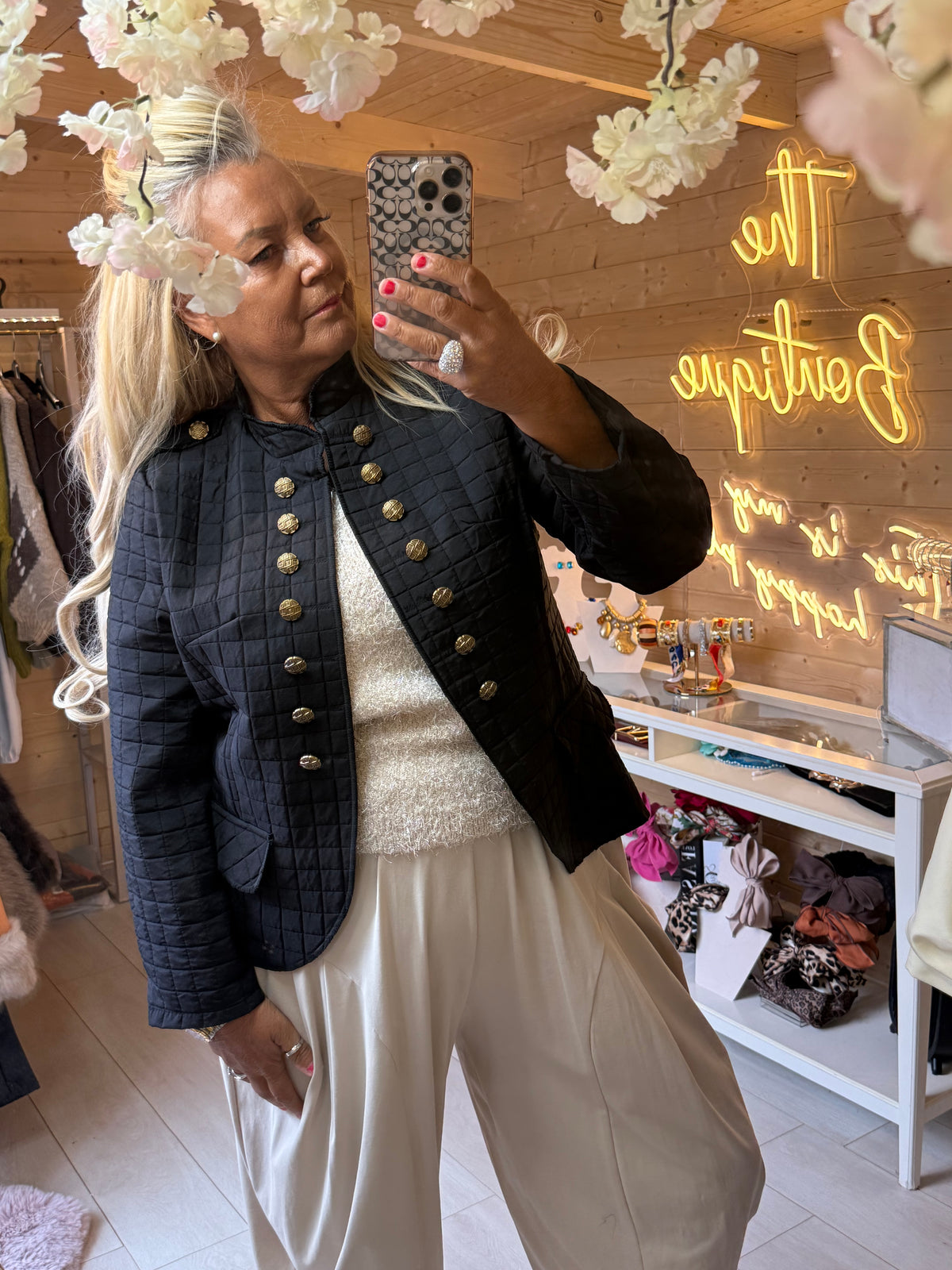Additional product photo 3 of 11: Vienna Quilted Military Jacket